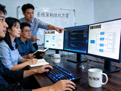 PG娱乐技术研发团队正在讨论代码与系统架构 - 展现专业与技术实力
