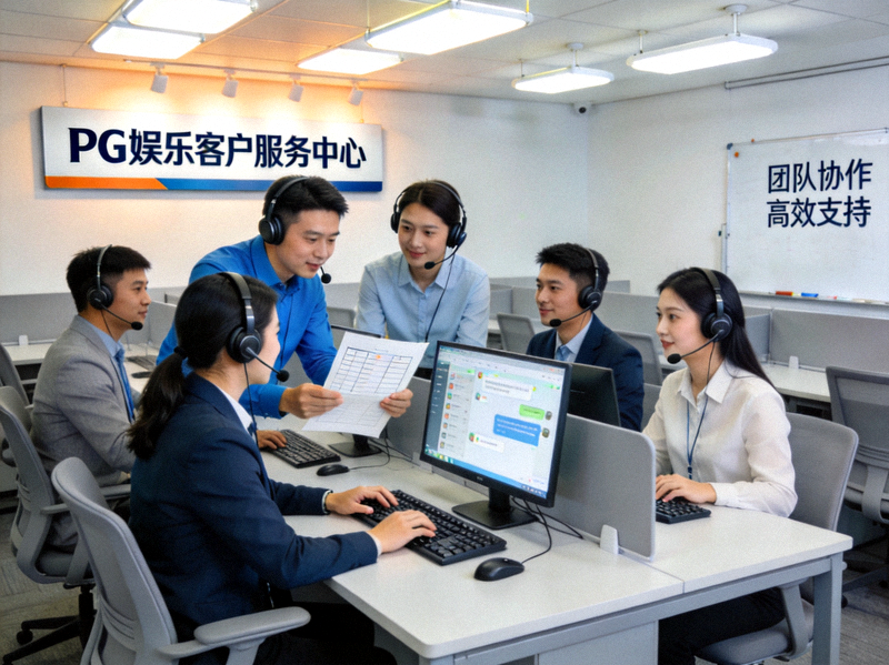 PG娱乐品牌客户服务中心团队协作场景 - 专业客服人员正在提供在线支持