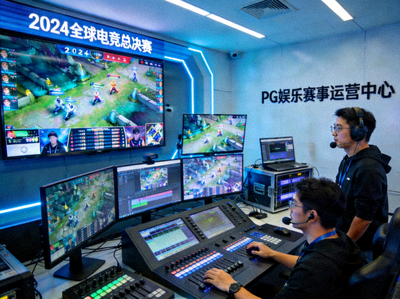 PG娱乐赛事运营团队在控制室协调大型电竞赛事直播 - 体现专业组织能力